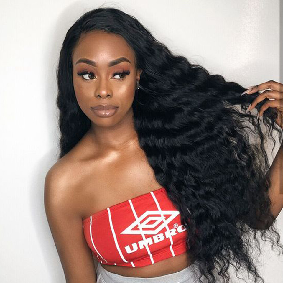 Lsy Brazilian Hair Wig 150% Density Loose Deep Wave 13x4 Lace Front wig Human Hair, Half Hand Tied Loose Wave Wig With Baby Hair