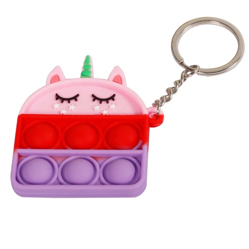 Popup Loket Kecil Mainan Bubble Sensory Fidget Keychain