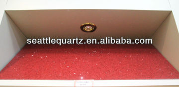 Metal Series Sparkle red quartz stone price countertops