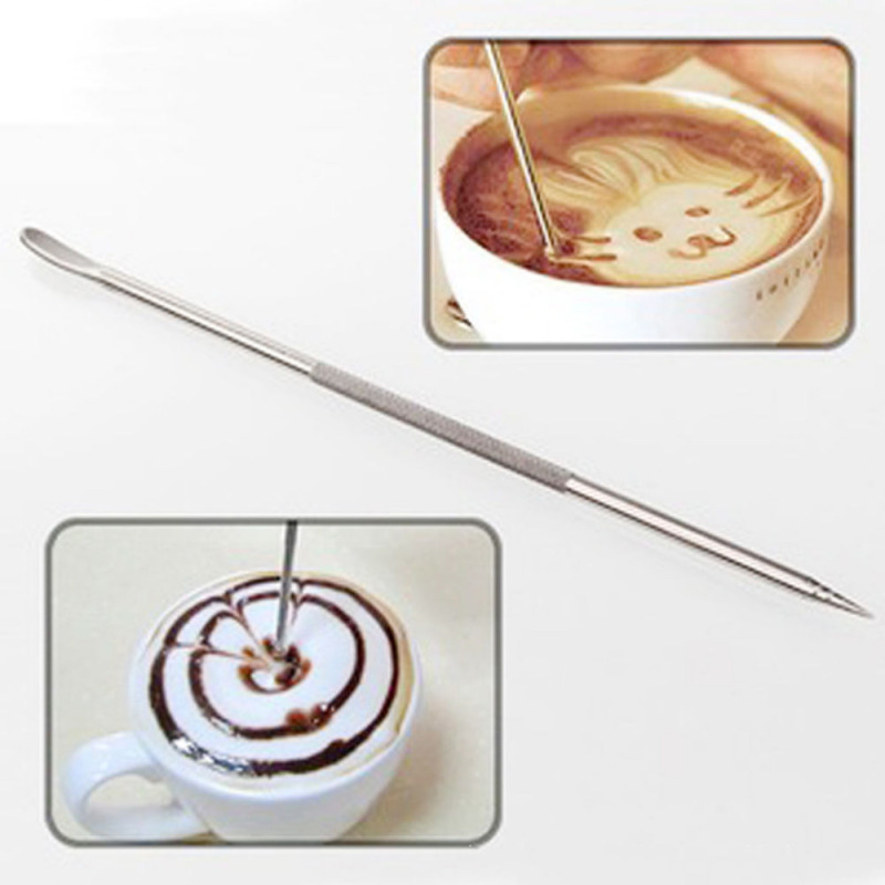Top Quality Stainless Steel Barista Cappuccino Latte Espresso Coffee Decorating Pen Art Household Kitchen Cafe