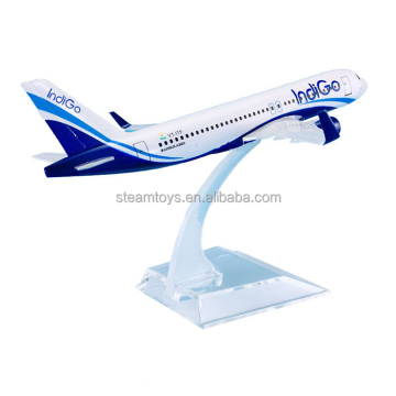 Customizable Indigo Airplane Model: A320neo Airbus, 16cm Diecast Aircraft Model - Toys and Hobby