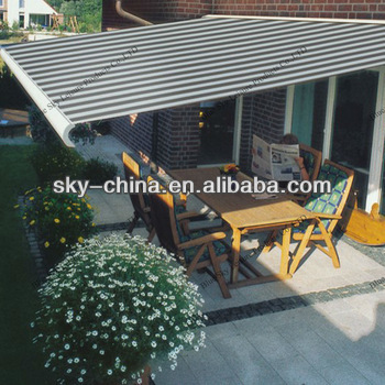 UV protection retractable sun screen awning with aluminum frame