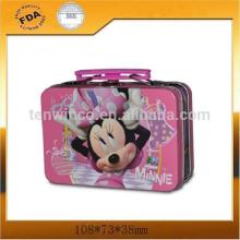 Popular Cartoon Lunch Tin Boxes/ Portable Cartoon Cute Kids Children Tin