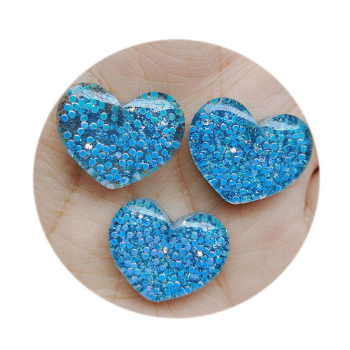 Glitter Flat Back Harz Charms Cabochon Blaues Herz Netter Bowknot Stern DIY Carft Dekoration Fliege für Haarnadel Zubehör