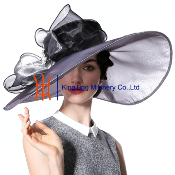 Elegant Wide Brim Derby Hats Organza Church Hats Wholesale