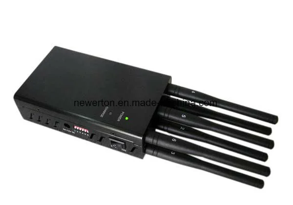 6 Antennas High-Power Portable GSM 3G/4G (LTE+WIMAX) Jammer