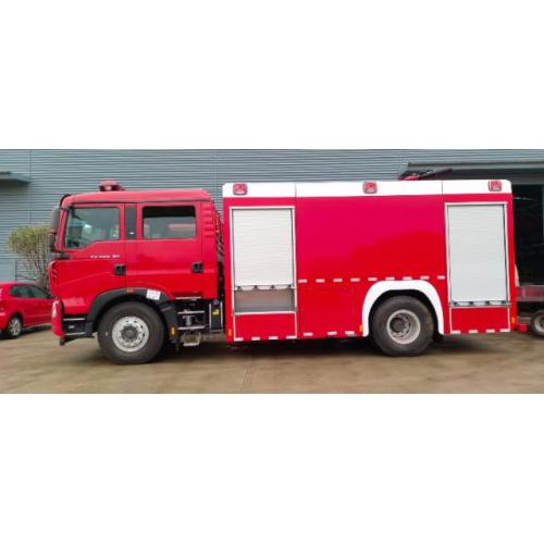 Howo 4x2 เครื่องยนต์ดีเซลถังน้ำ Fire Ttruck