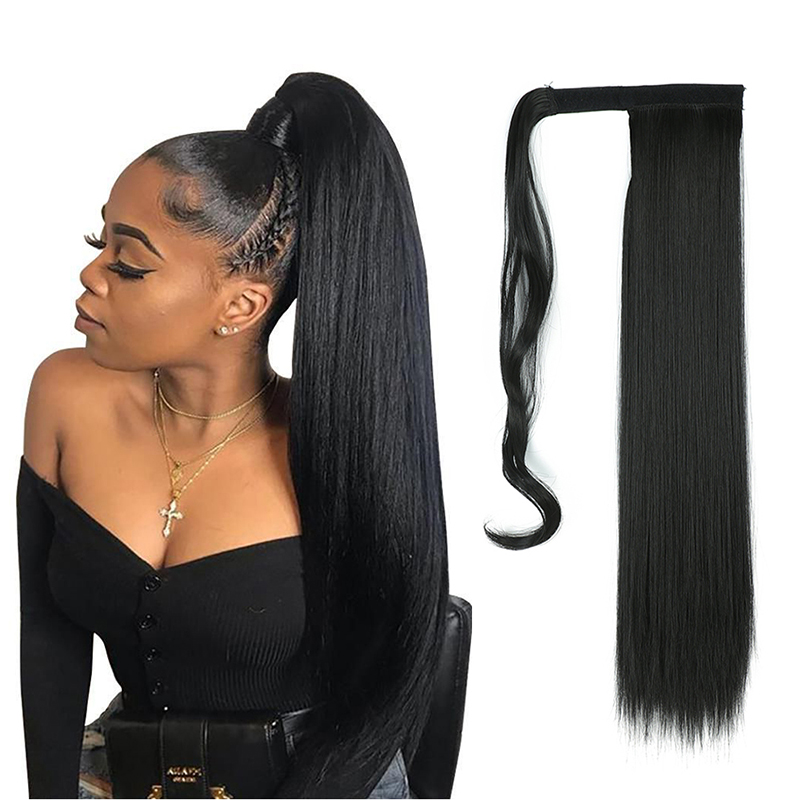 Wholesale Ponytail Extension Synthetic Fiber Hair Extension Ponytail Heat Resistant Drawstring Hair Ponytail