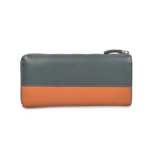 Bifold Long Leather Wallet Cardholder Damen Glossy Clutch