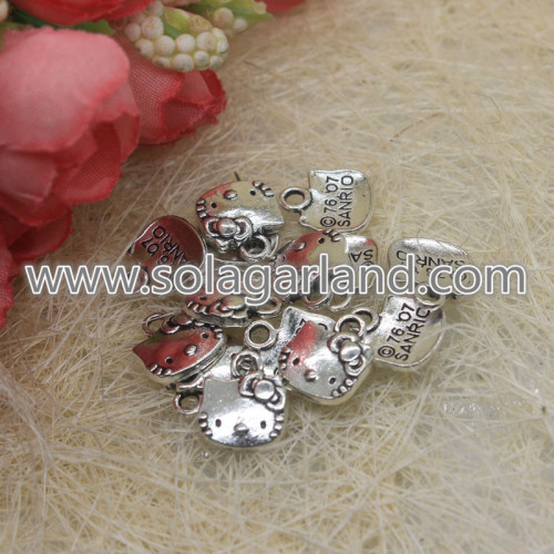 15 * 11MM Antieke Tibetan Zilveren Filigree Hart Charms Drop