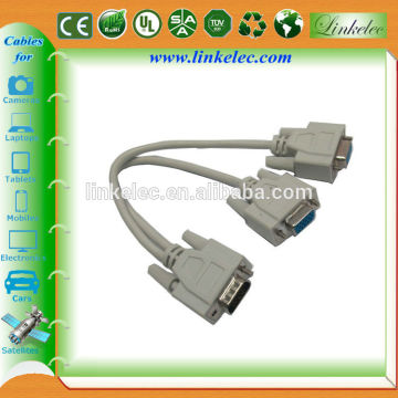 Factory supply gold plated high speed 15pin vga to double vga splitter cable