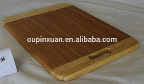 placa de corte de luxo feita de bambu natureza, forma quadrada e canto redondo corte baord