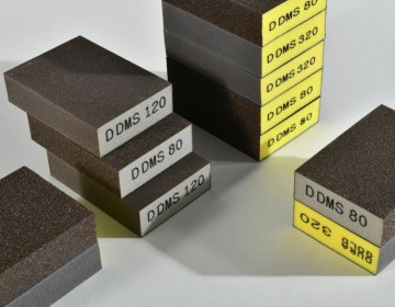 Wood sanding four-sided sanding block