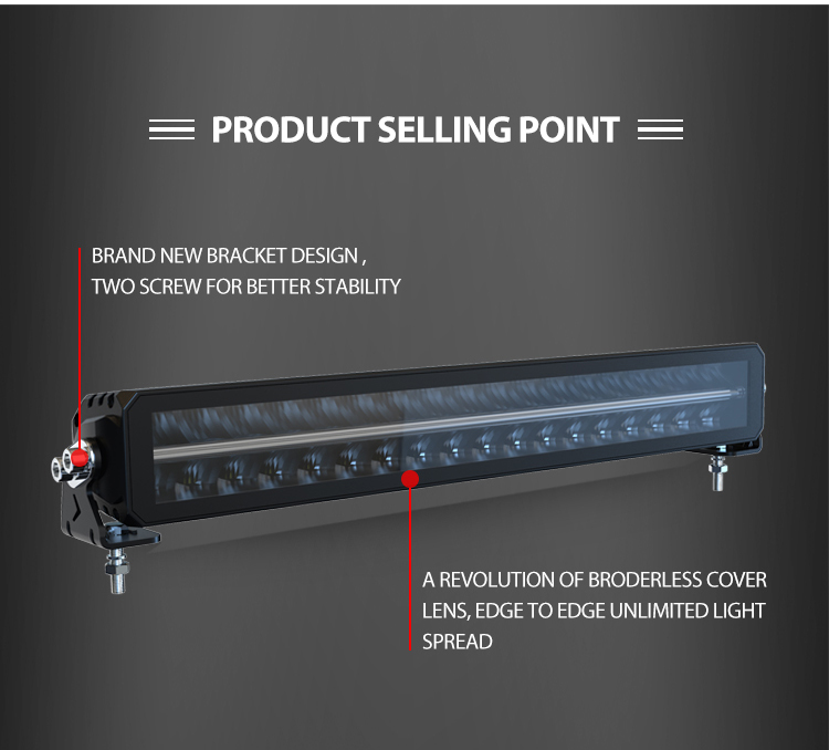 Chiming 32 "นวัตกรรมการออกแบบขอบไม่มีขอบชิป OSRAM สองแถว DT ปลั๊กสีเหลืองอำพันนำแถบแสงรถบรรทุก, ov