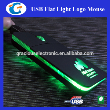 super flat pc mouse with led lighting logo