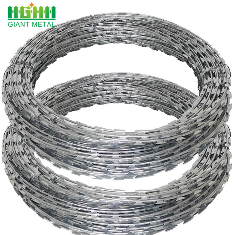 Galvanized Razor Barbed Wire fence