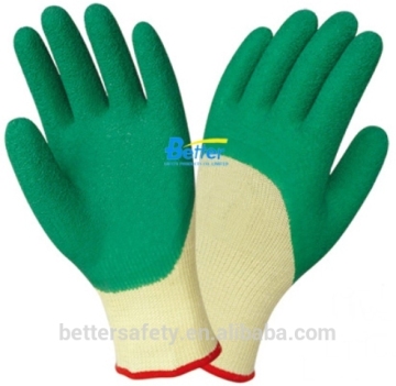 Women Yellow Polyester Latex coating Safety Glove China Supplier