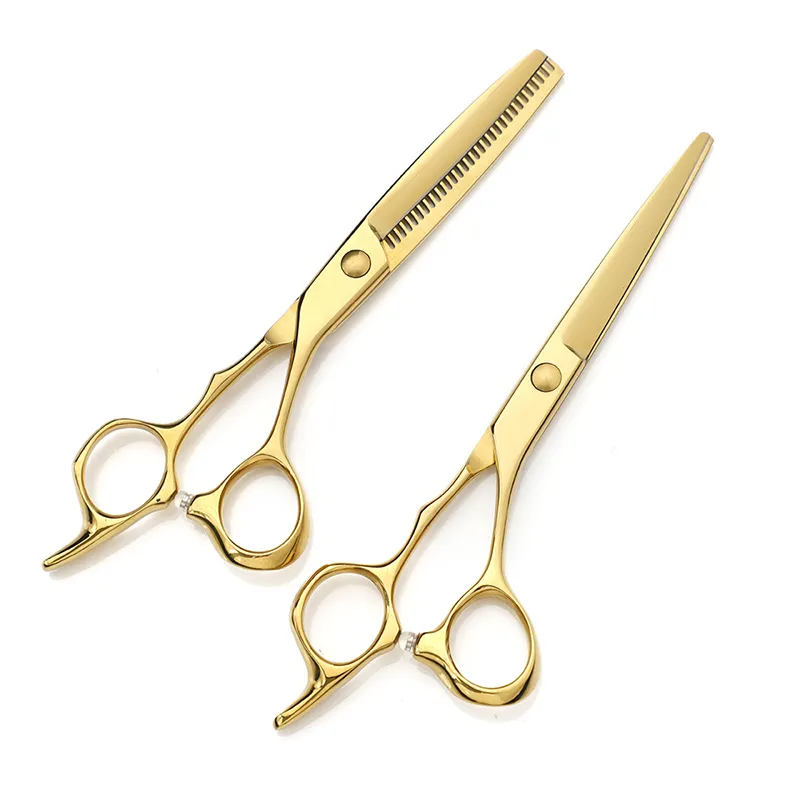 Gold Hair Shear Scissors Kit Master Craftsmen Handcrafted Professional Hair Dressing Scissor