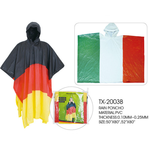 Poncho de lluvia de pvc con bandera de Alemania