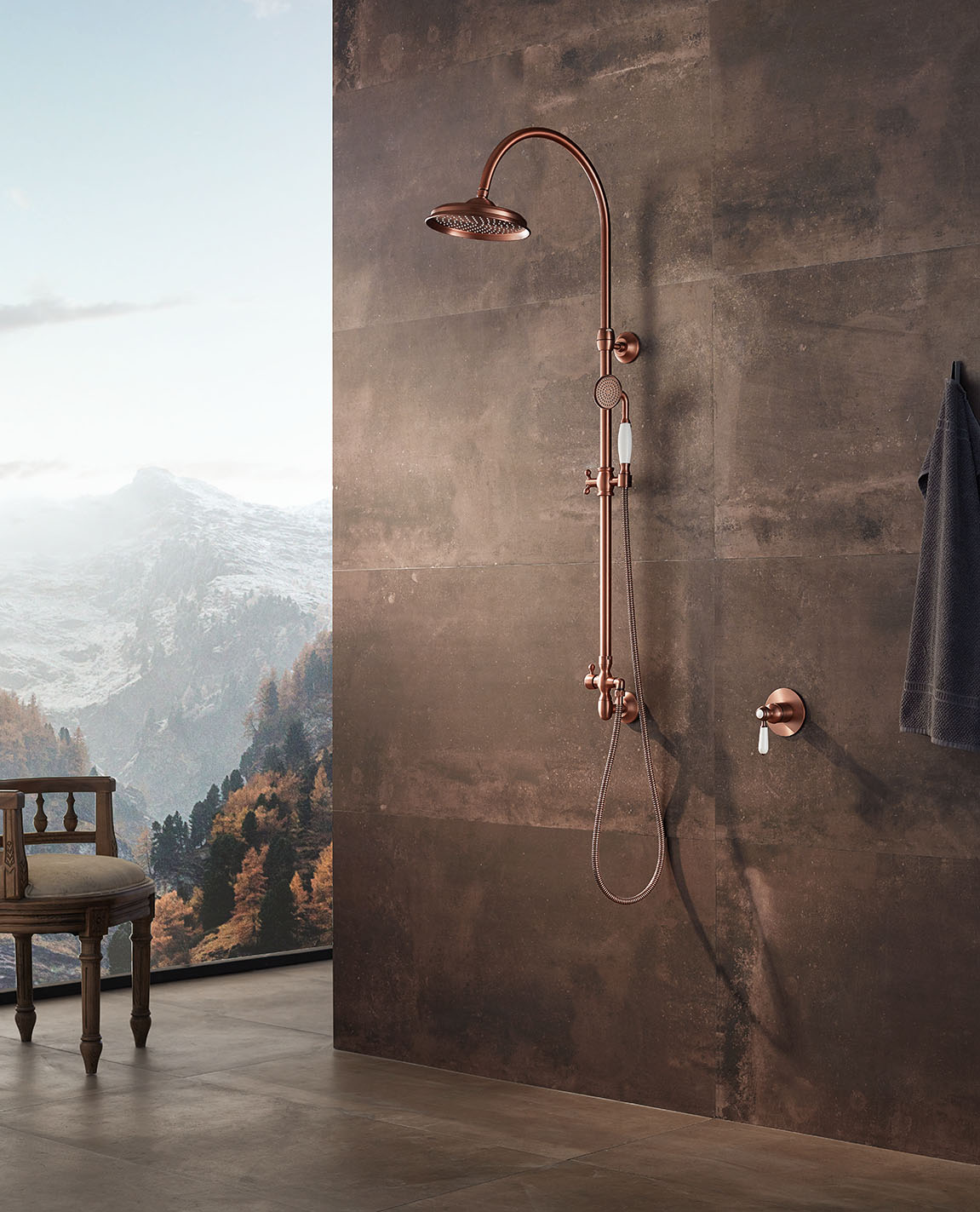 Shower faucet kit made of brass