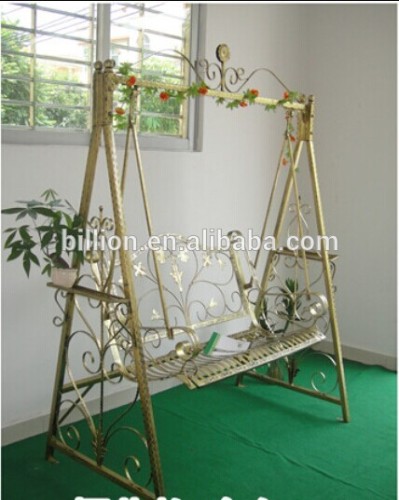 powder coated wrought iron garden swing chair