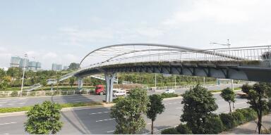 Pedestrain steel bridge of Shenzhen high technology industry park pic two