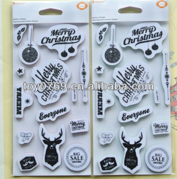 Merry christmas holidays rubber stamp