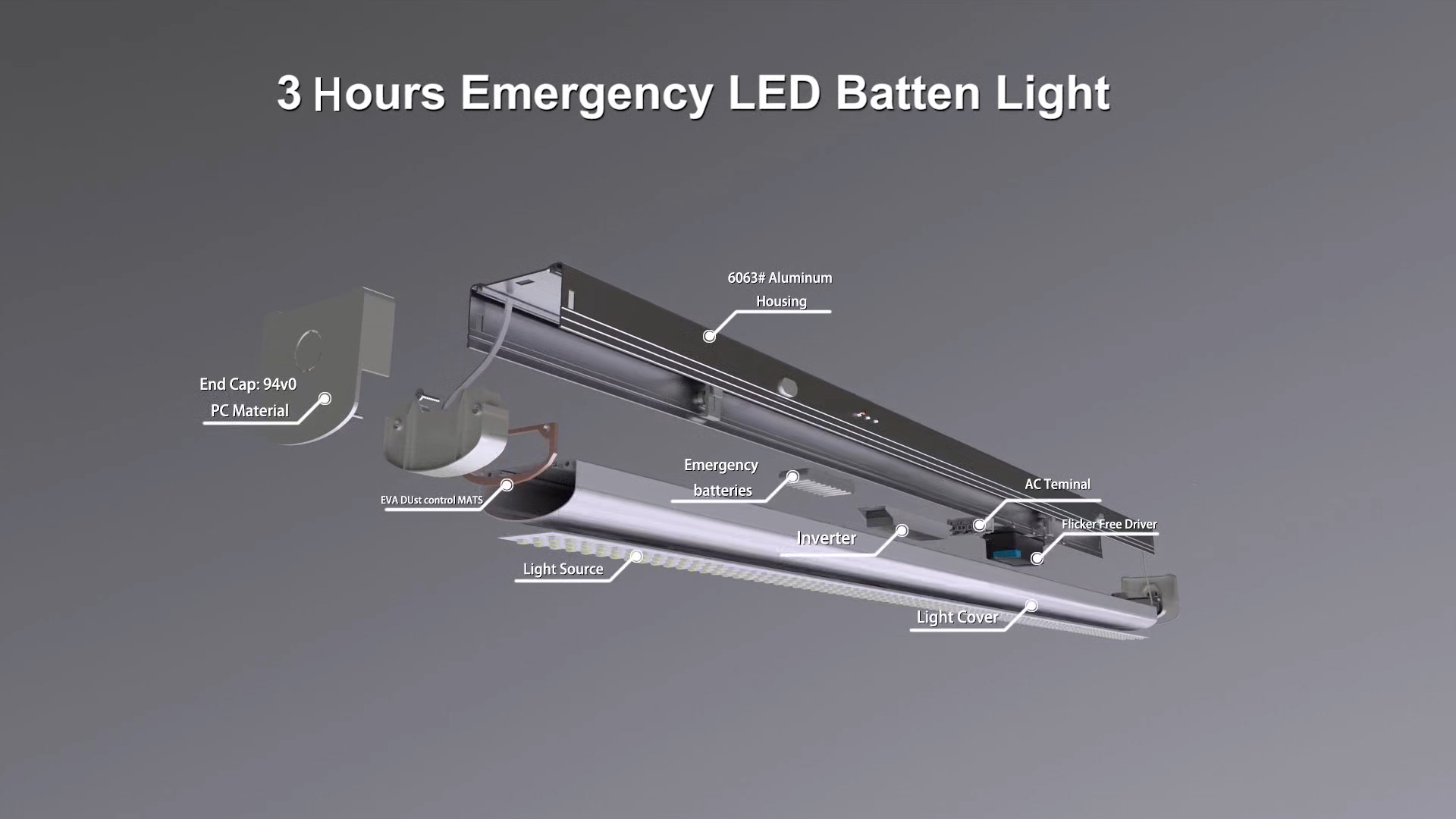 LiteHome - Eergency LED Linear Batten Light C