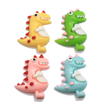 Cuentas de cabujón de dinosaurio de resina con espalda plana Kawaii Animal Artificial DIY horquilla adorno para niños fabricación de álbumes de recortes