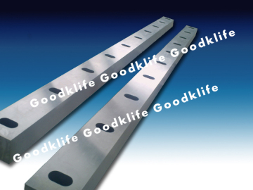 Straight shear blade for metal processing line