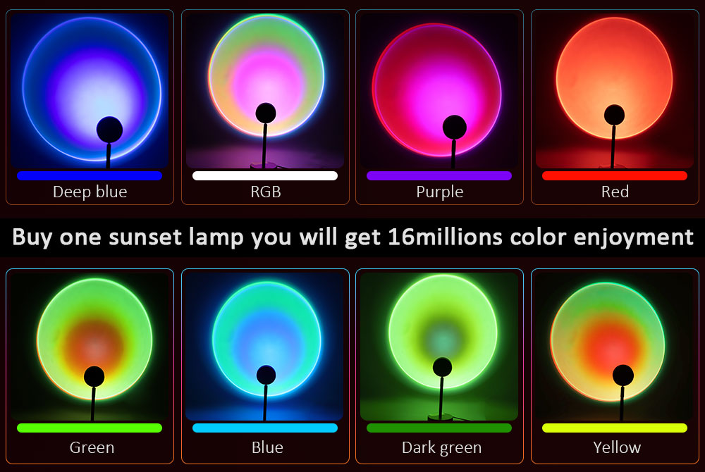 16 Colors APP Sunset Projector Lamp Rainbow Atmosphere Led Night Light 