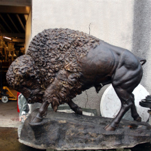 large outdoor sculptures metal crafts bronze american bison statue for garden