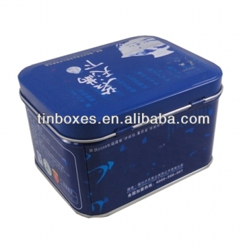 metal hinged lid tin box