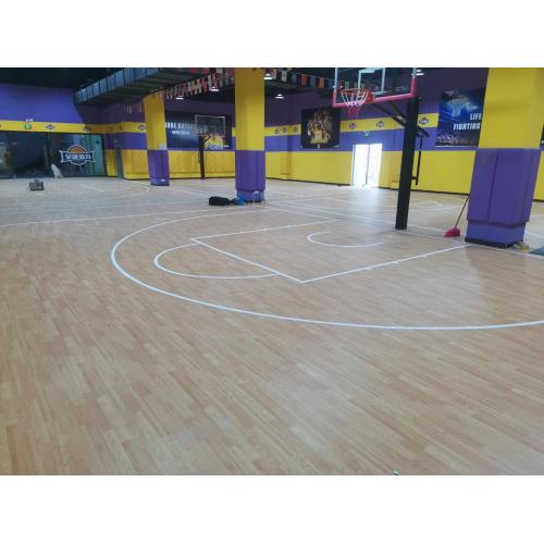 FIBA ได้รับการอนุมัติจาก FIBA ​​PVC Basketball Basketball Flooring Wood Grain