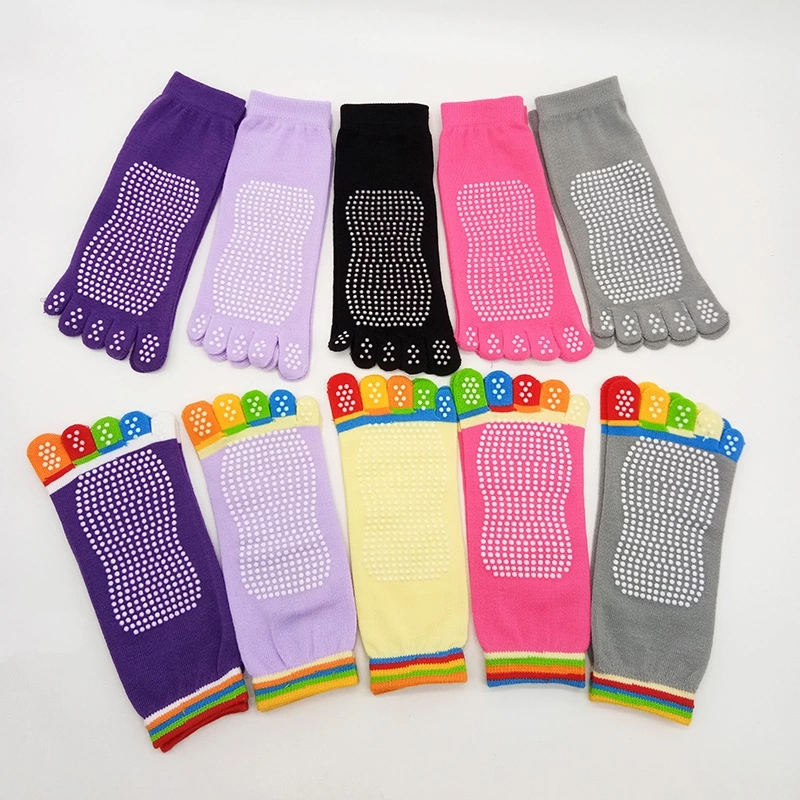 JW Women Colorful Five Toe Yoga Socks Custom Nylon Sexy Toe Yoga Pilates Socks