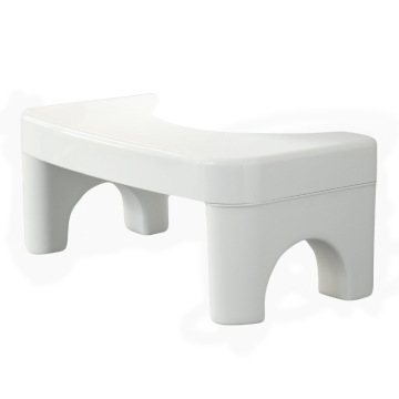Simple White Plastic Bathroom Assistance Step Stool for Kids and Seniors