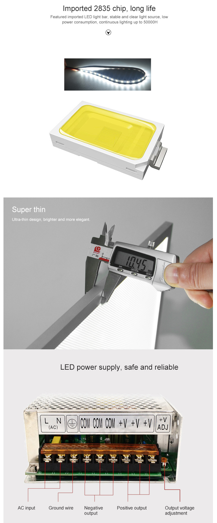 Edgelux AF32A high bright 10.25mm thickness led panel light ceiling with v cutting and laser dotting