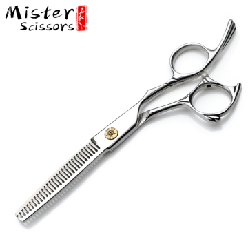 Mirror polish tension screw V-tooth hair thinning scissors