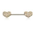 Cubic Zirconia Stone Heart Barbell Ring Nipple