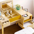 Home Furniture Mirrored Wooden Wardrobes With Dressing Table