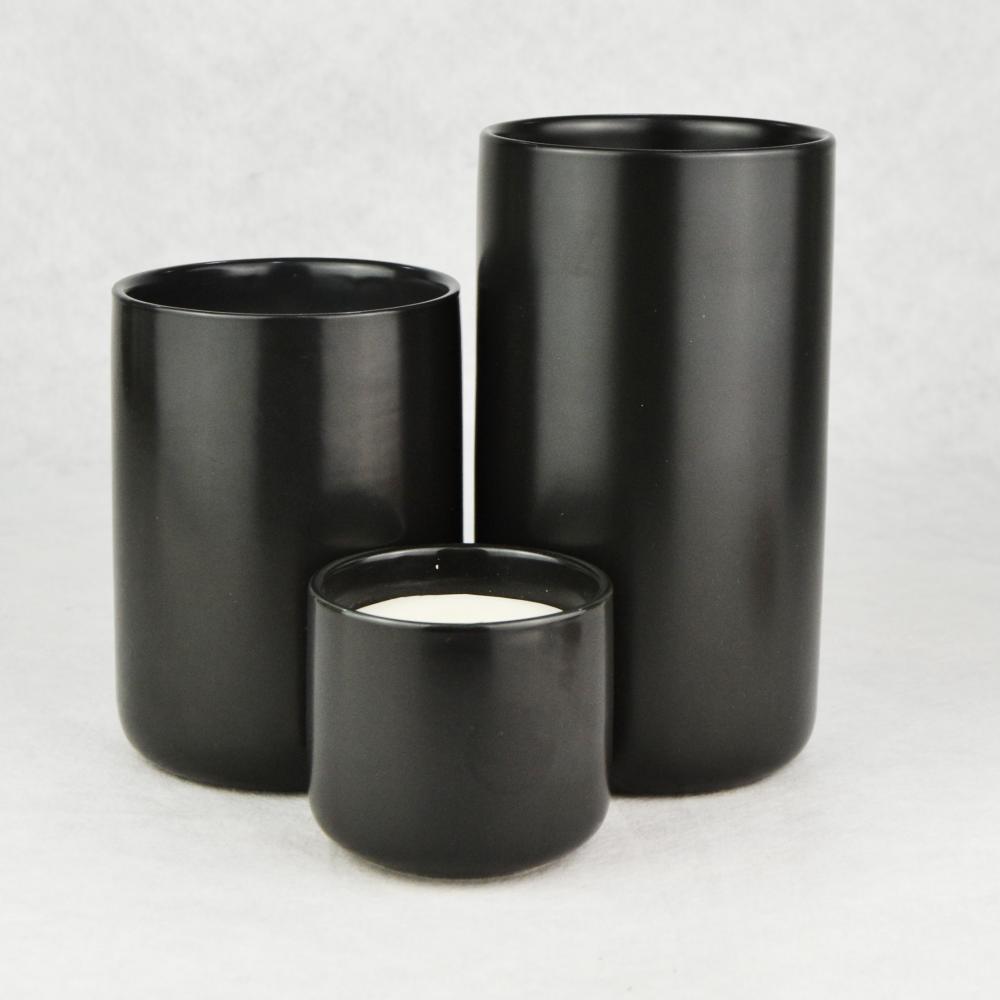 Black Luxury Scented Soy Wax Ceramic Jar Candles