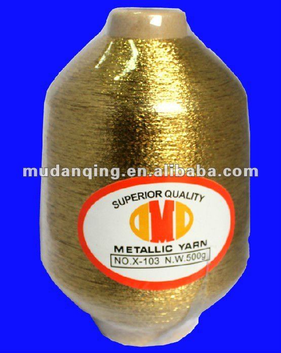 Fil métallique d'or pur, fil métallique de lurex M/MX/ST/Ms/MH fil métallique de type, fil à tricoter/fil de ruban/fil de broderie