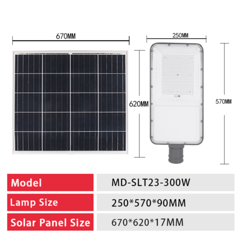 300W Lumiaire solaire LED