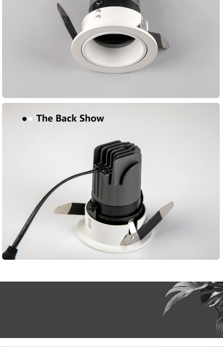 HSONG  Anti Glare No Fliker LED Downlight Recessed COB AC100-240V for Commercial Applications