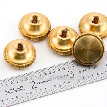 small brass knurled head furniture knob