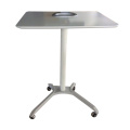 Gas Lift Height Adjustable Table Base With Wheels