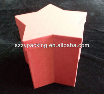 Holiday decorative star shaped paper box, star design paper gift box