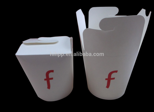 Printed customed white paper packaging box for noodle without glue