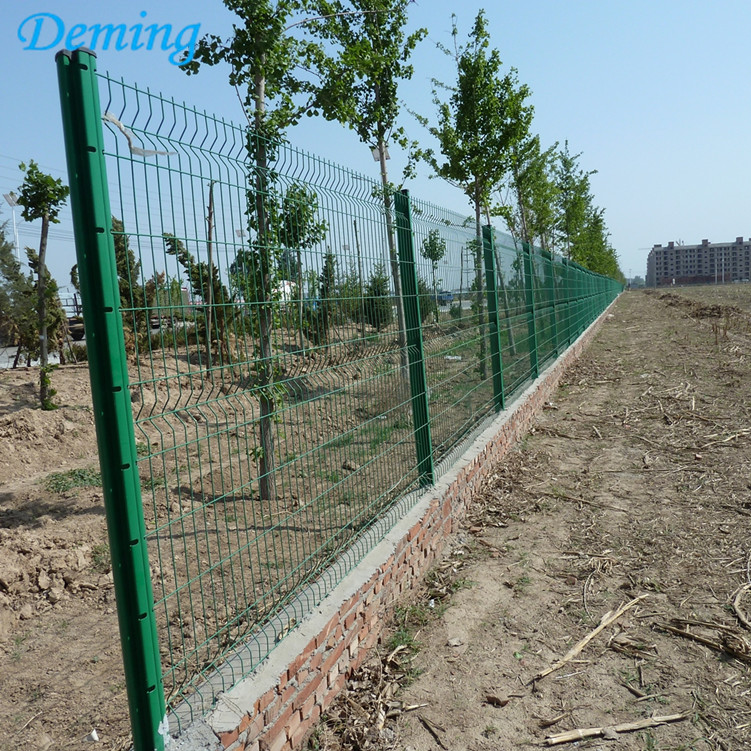 Coated Curving Wire mesh Security 3d Fencing Panels For School