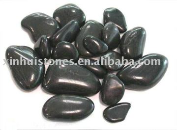 black polished cobble stone